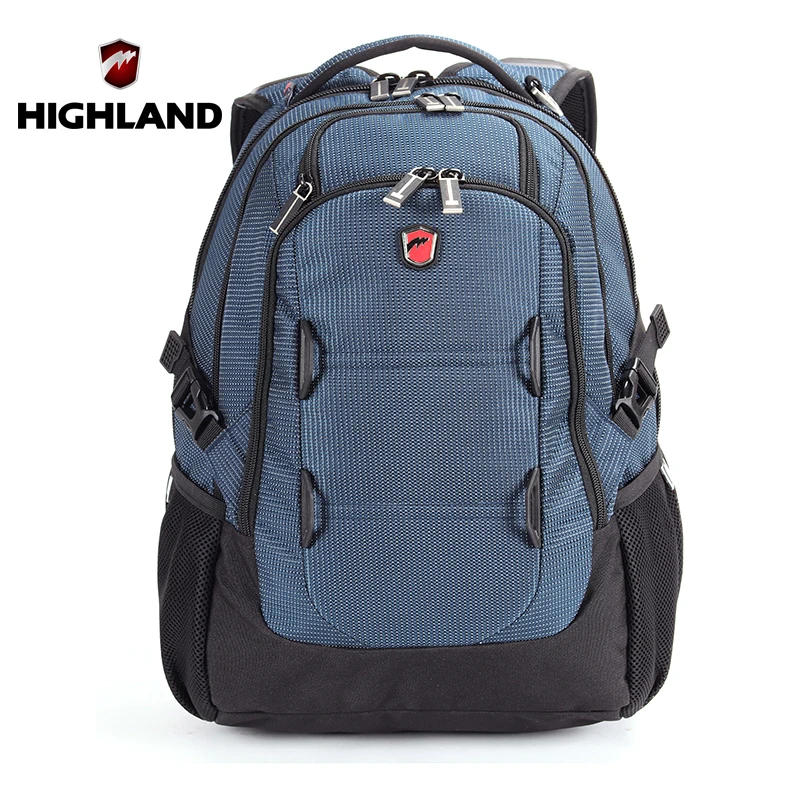HIGHLAND Абсолютно Высокое Качество Школьный Мужчины Рюкзак Большой Емкости синие