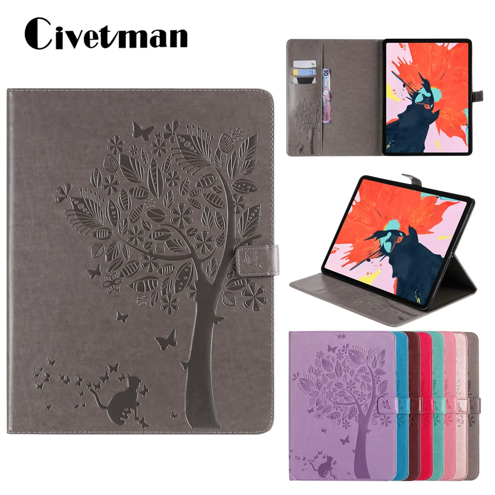 

Smart Case For New iPad Pro 12.9 2018 Release Shockproof Embossed Lucky Tree PU Leather Magnetic Cover For iPad Pro 12.9 Case