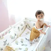 เครื่องนอนเด็ก 3 Pcs ชุดเด็กฝ้าย Crib Cot ชุดผ้านวมปลอกหมอนแบนสำหรับเด็ก