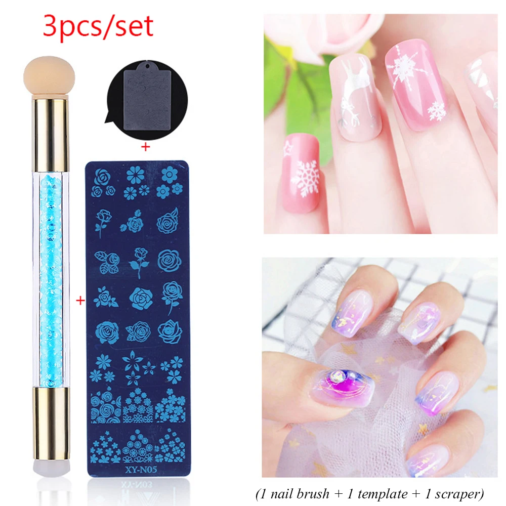 

3pcs/set Acrylic Double-headed Gradient Nail Art Brushes Sponges Nails Designs Painting Glitter Powder Dotting Manicure Tools