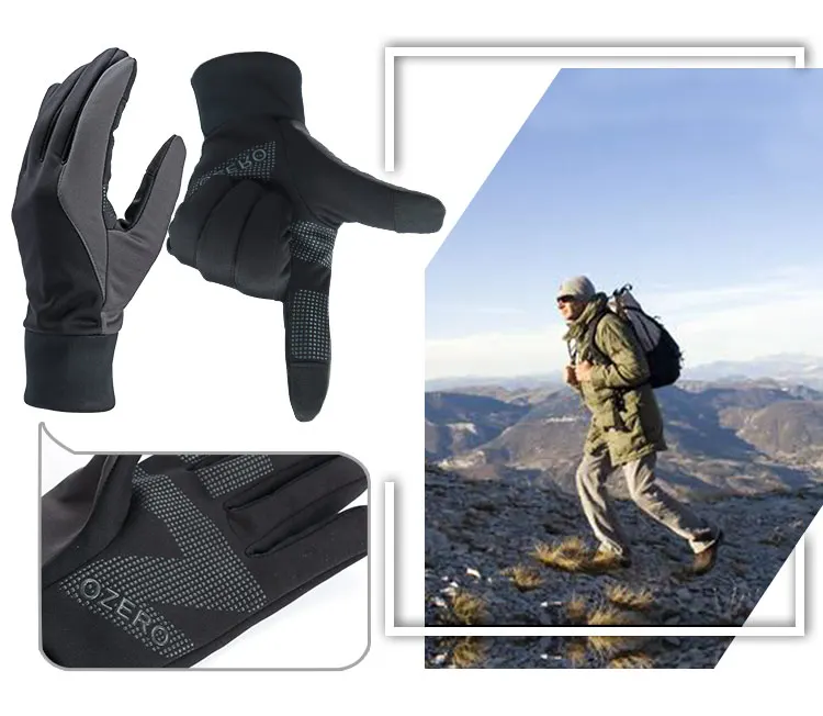 OZERO перчатки для бега с сенсорным экраном спортивные зимние уличные теплые ветрозащитные водонепроницаемые перчатки для мужчин и женщин 9010