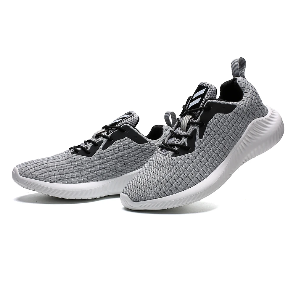 Мужская спортивная обувь большого размера для ходьбы, кроссовки для бега, Черные Серые мужские дизайнерские кроссовки, легкие недорогие спортивные кроссовки - Цвет: Gray