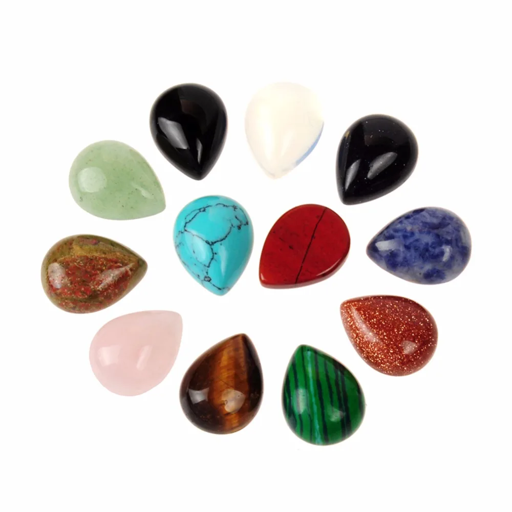 Druzy 36pcs Engraved Chakra Indian Stone Green Howlite Palm Crystal Reiki Worry Therapy Smooth Water Drop Shape | Украшения и