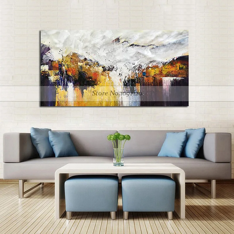

Big Sale Hand Painted Abstract Colorful Oil Painting On Canvas Handmade Wall Art Impressionist Landscape Decorative Picture