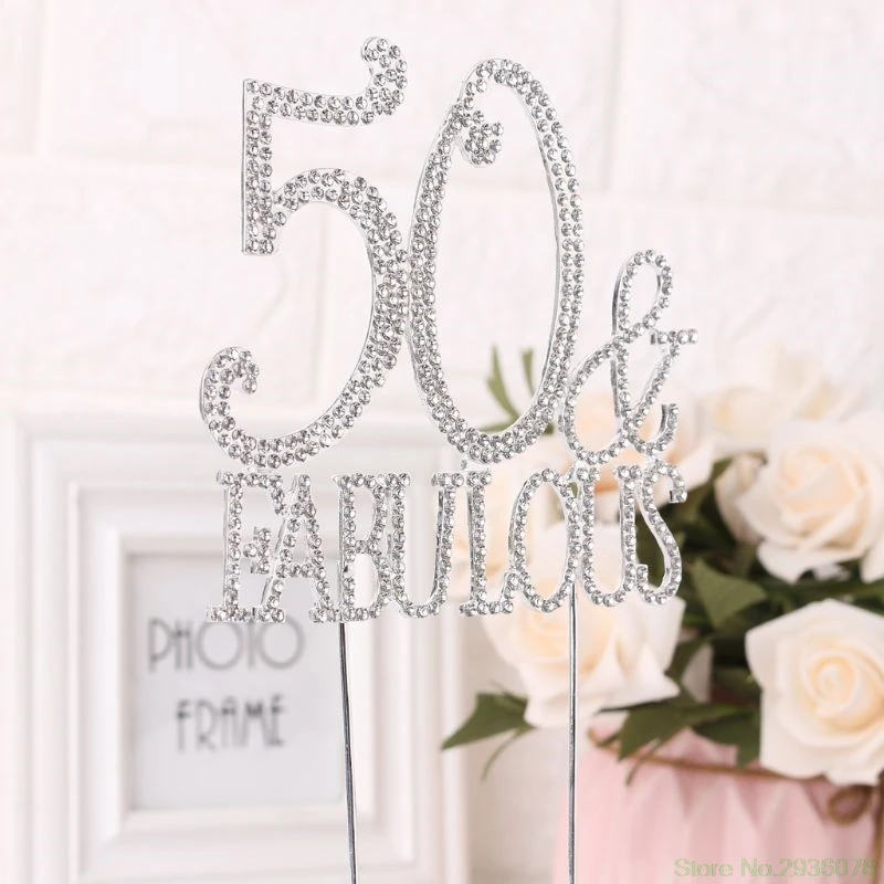2020 Новый 40 50 & Сказочный 40th 50th день рождения торт Топпер номер кристалл горный
