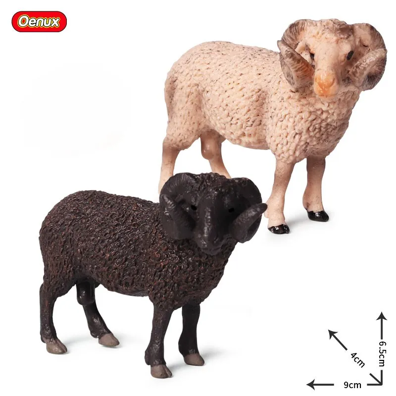 

Oenux Farm Animals Angled Sheep Simulation Sheep Animal Figurine Action Figure Educational Cute Model PVC High Quality Toys Gift