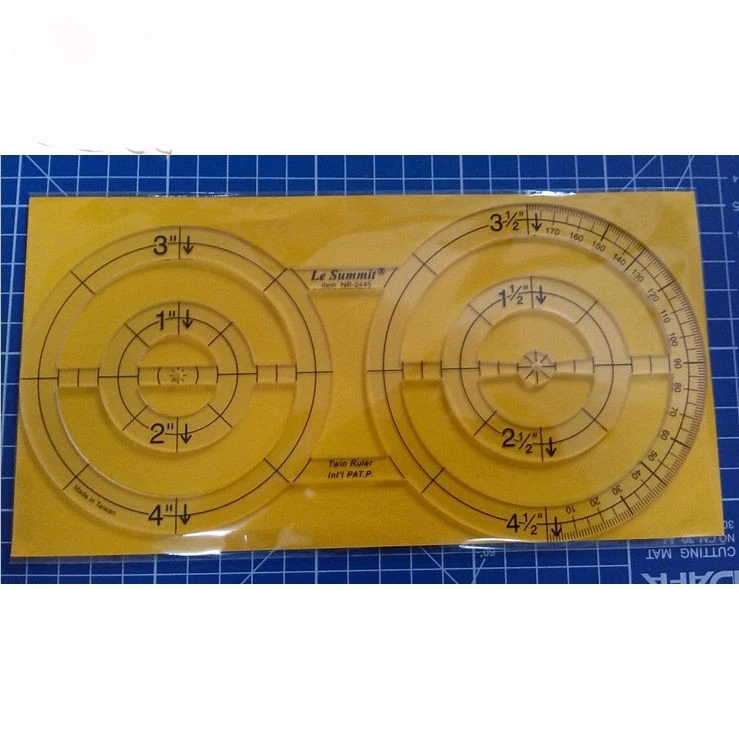 

Diy Patchwork seam gauge Cloth tape Calibration rule Multifunctional ruler with double polygons