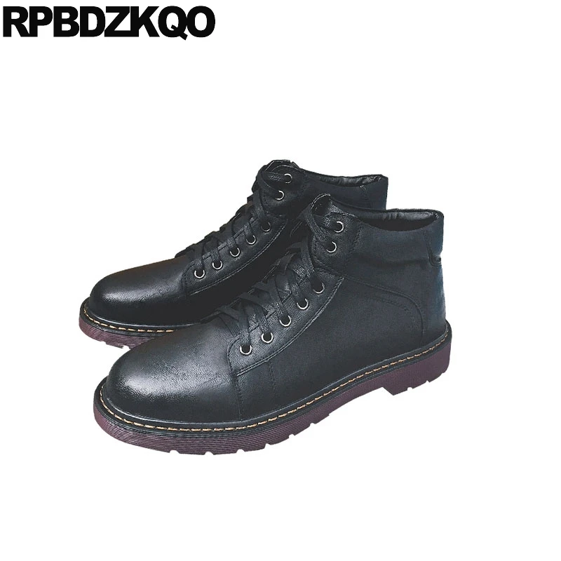 

short british style fall military men retro combat boots 2018 designer stylish autumn shoes vintage black lace up ankle army