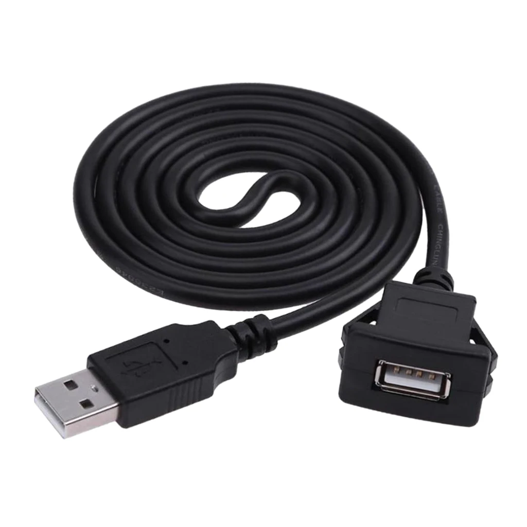 MagiDeal USB2.0 USB Cables Male to Female Car Flush Mount Extension Cable Dashboard Inlay Cord For Laptop PC Desktop Accessories