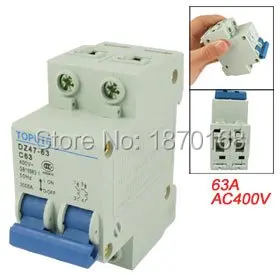 DZ47-63 C63 2 Pole AC 230/400V 3A 6A 10A 16A 20A 25A 32A 40A 50A 63A  Overload Protection Circuit Breaker - AliExpress