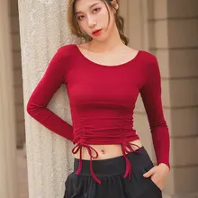 Реверсивный укороченный топ женские рубашки для иоги топы Спортивные гимнастическая майка фитнес укороченный топ шнурок Camisas Mujer Спортивная одежда