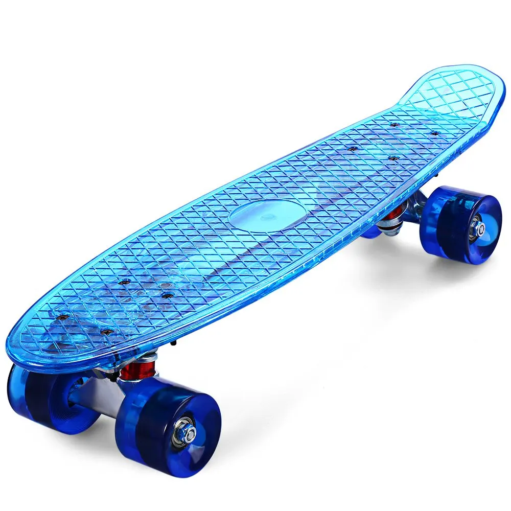 CL 402 22 Inch Cruiser Longboard Transparent LED Ocean Style Skateboard