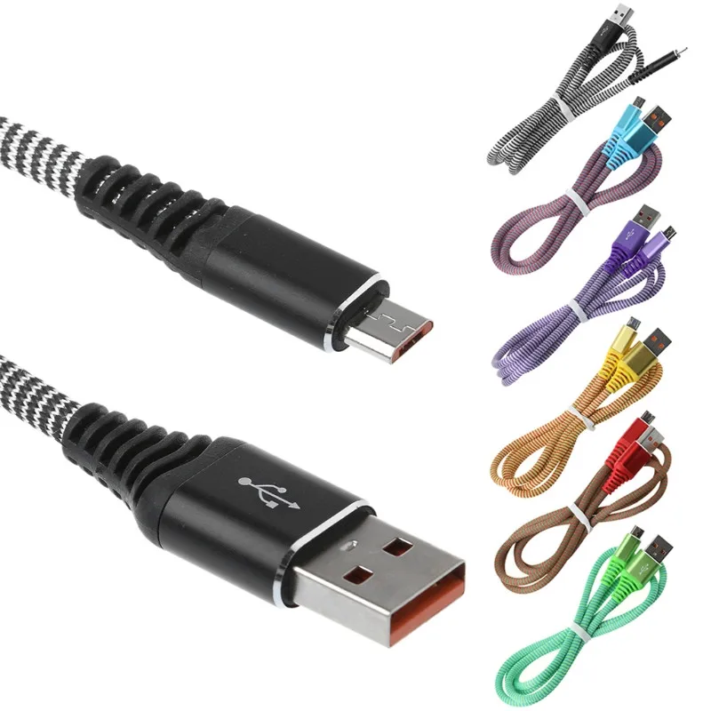 

3A High quality Micro USB Nylon Braided Data Charging Cable For Android Phone