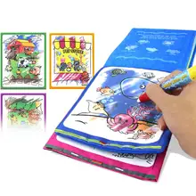 New Animals Water Drawing Book with Magic Pen Baby Educational Doodle Painting Cloth Book Kids Intimate Coloring Drawing Toys