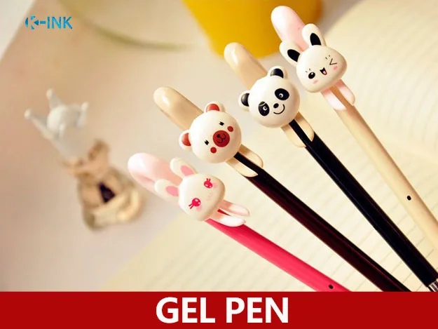 

Kawaii animal panda / bear / rabbit gel pen , cute gel pen for girls writing , 0.38mm black ink color