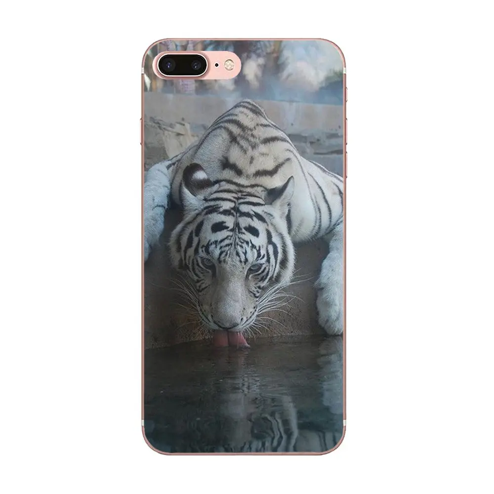 Подарок искусство белый мех с голубыми глазами Тигр для Galaxy A3 A5 A7 A8 A9 A9S On5 On7 Plus Pro