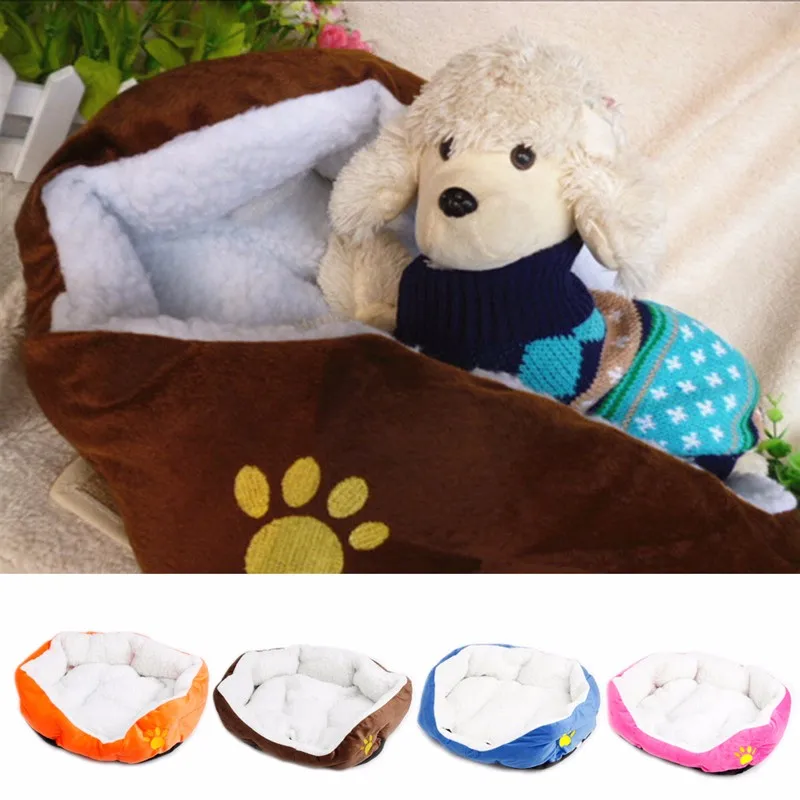 

1PC Winter Dog Cat Fleece Cozy Warm Bed Flannel Soft Cotten House Nest Mat Pad Puppy Pet Travel Beds Warm