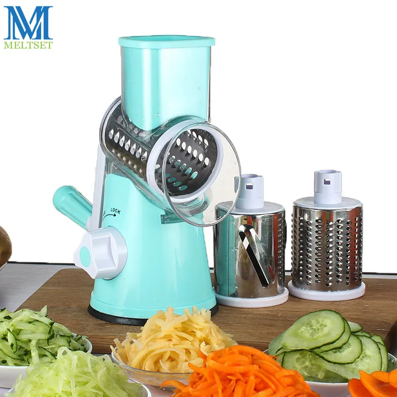 Multifunctional Mandoline Slicer Manual Drum Vegetable Shredder Potato Julienne Carrot Cheese