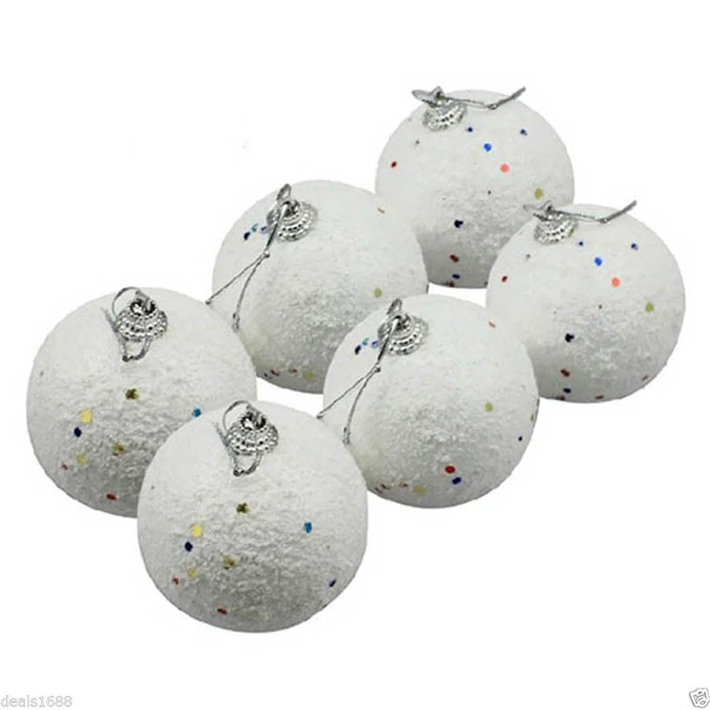

ALIM HOT SALE 6PCS Christmas Snowball Balls Party Ornaments Xmas Tree Hanging Decoration Decor