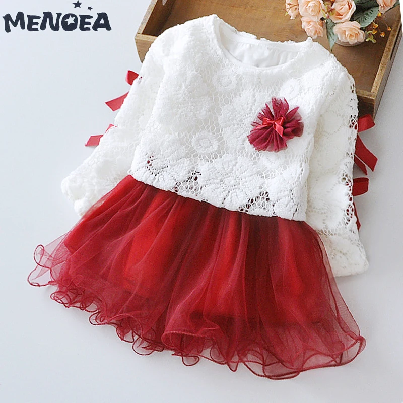 

Menoea Baby Clothing Sets 2019 Long Sleeve Baby Girls Clothes Cute Lace with Flowers Kids Embroidery Party Princess Clothes 2pcs