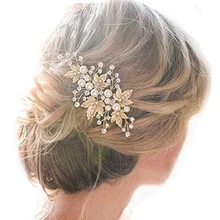 Золотой свадебный аксессуар для волос жемчуг заколка для волос Серебряный лист аксессуары для волос клен заколки-пряжки в виде листьев заколка для женщин Ювелирная тиара