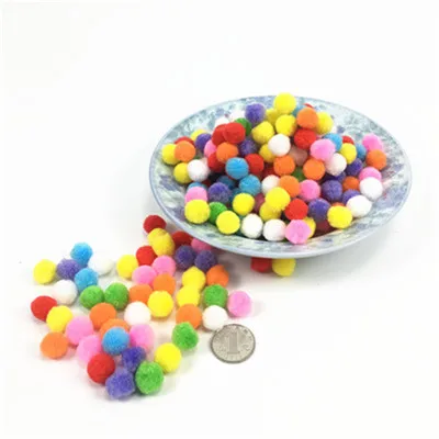 15mm 300pcs 10 мм 15 мм 20 мм 25 мм 30 мм смешанные цвета помпон Мягкий Пушистый Плюшевый помпон помпоны пушистый шар Сделай Сам материалы для рукоделия - Цвет: 15mm 300pcs