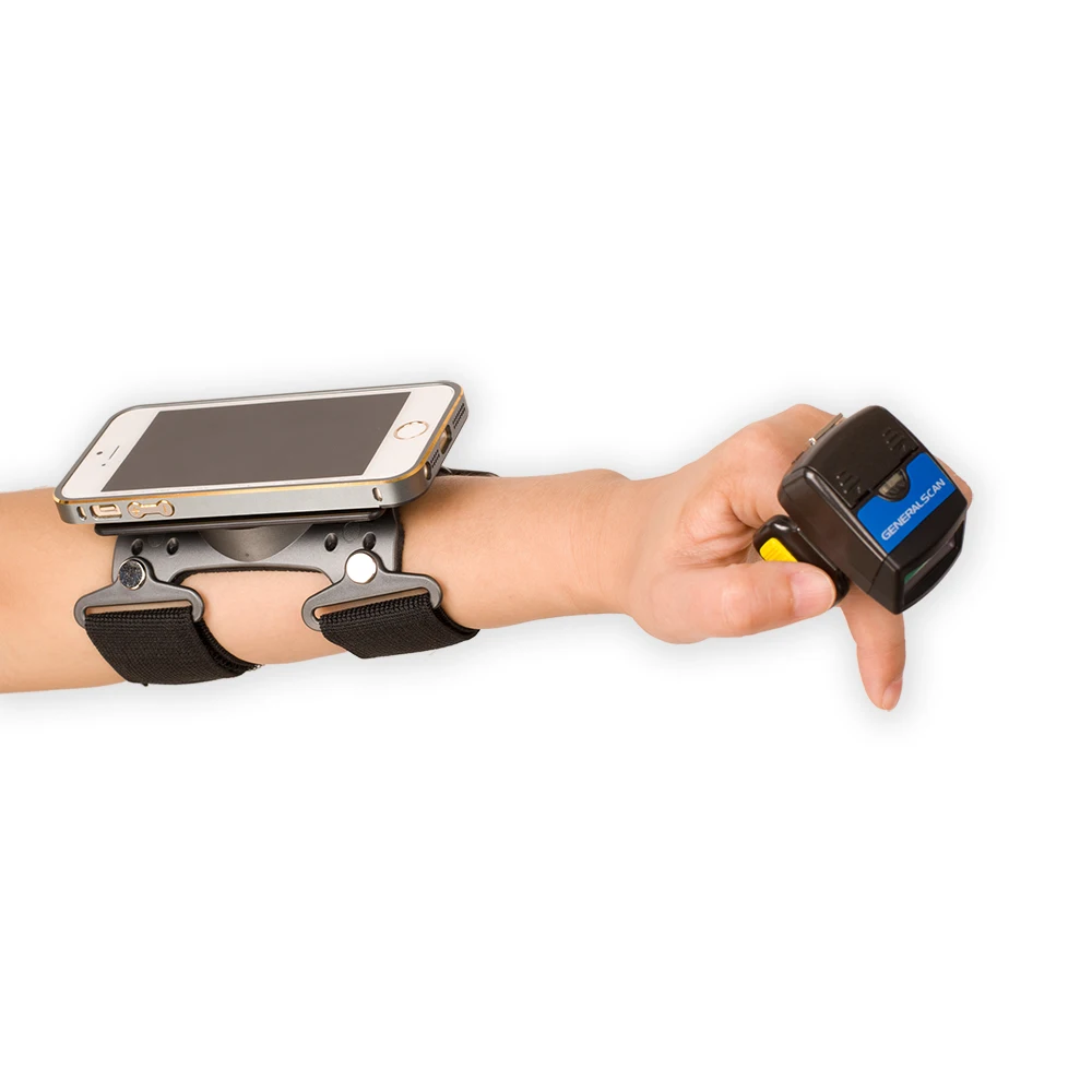

Generalscan GS R1500BT 2D CMOS Mini Bluetooth Ring Barcode Scanner with Wearable Armband AB2000 For Data Collection