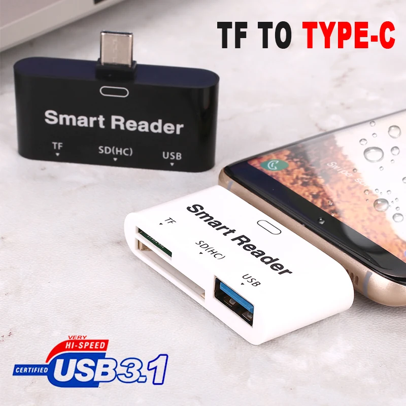3 в 1 type-C кард-ридер флэш-накопитель высокоскоростной USB3.0 Универсальный кард-ридер OTG TF/SD кард-ридер телефонные удлинители