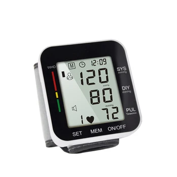

2018 Digital LCD Smart wrist Blood Pressure Monitor Heart Beat Rate Pulse Meter Tonometer for voice Measuring Automatic oximetro