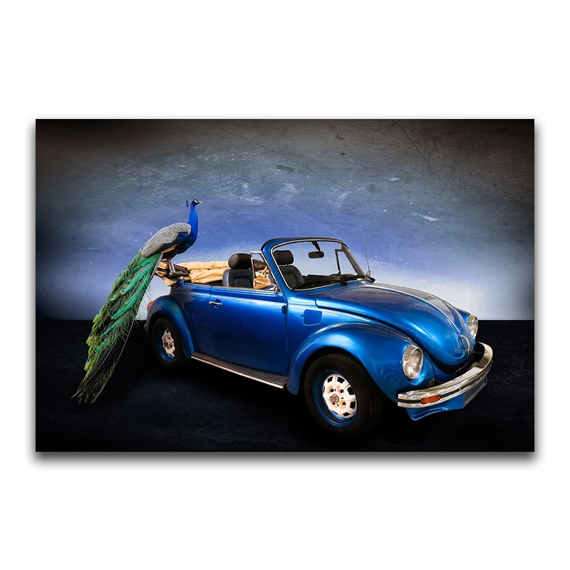 Full Round Diamond painting scenery Full Square Diamond embroidery Cross stitch car DIY 3D Diamond mosaic peacock