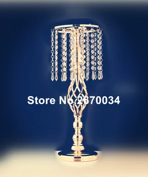 

romantic crystal stand wedding table centerpiece with metal crystal