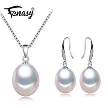 FENASY, ювелирные наборы из жемчуга,, ювелирные наборы из серебра 925 пробы, модные серьги из натурального жемчуга, ювелирные изделия для женщин с подарочной коробкой