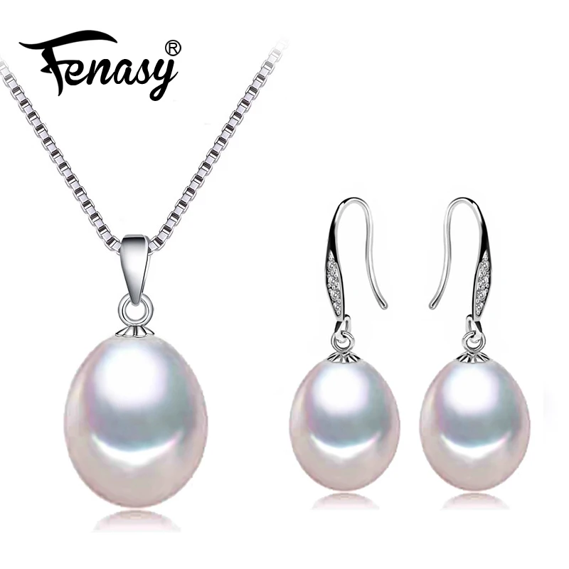 

FENASY pearl Jewelry Sets,selling 925 sterling silver jewelry sets fashon earrings natural pearl jewelry for women with gift box