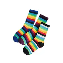 1 пара новых женщин Носки дождь, цветной, в полоску с принтом модная Женская Осенняя Носки