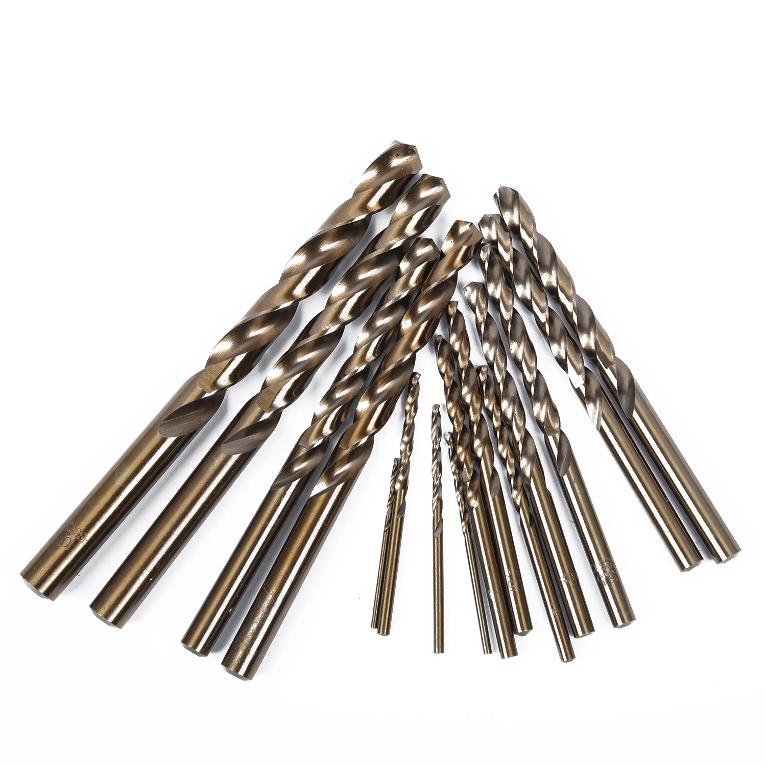 

15PCS Titanium High Speed Steel 1.5mm-10mm Drill Bit Set HSS Co 5% M35 Cobalt