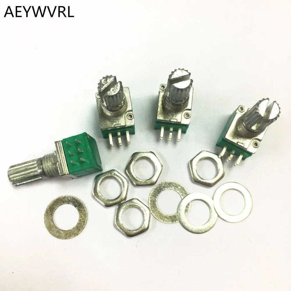 

6PIN stereo/pa/sealing potentiometer 10K B10K 100K B100K 20K B20K 5K B5K 50K B50K 15mm R09 B10K B5K Double Rotary Potentiometer