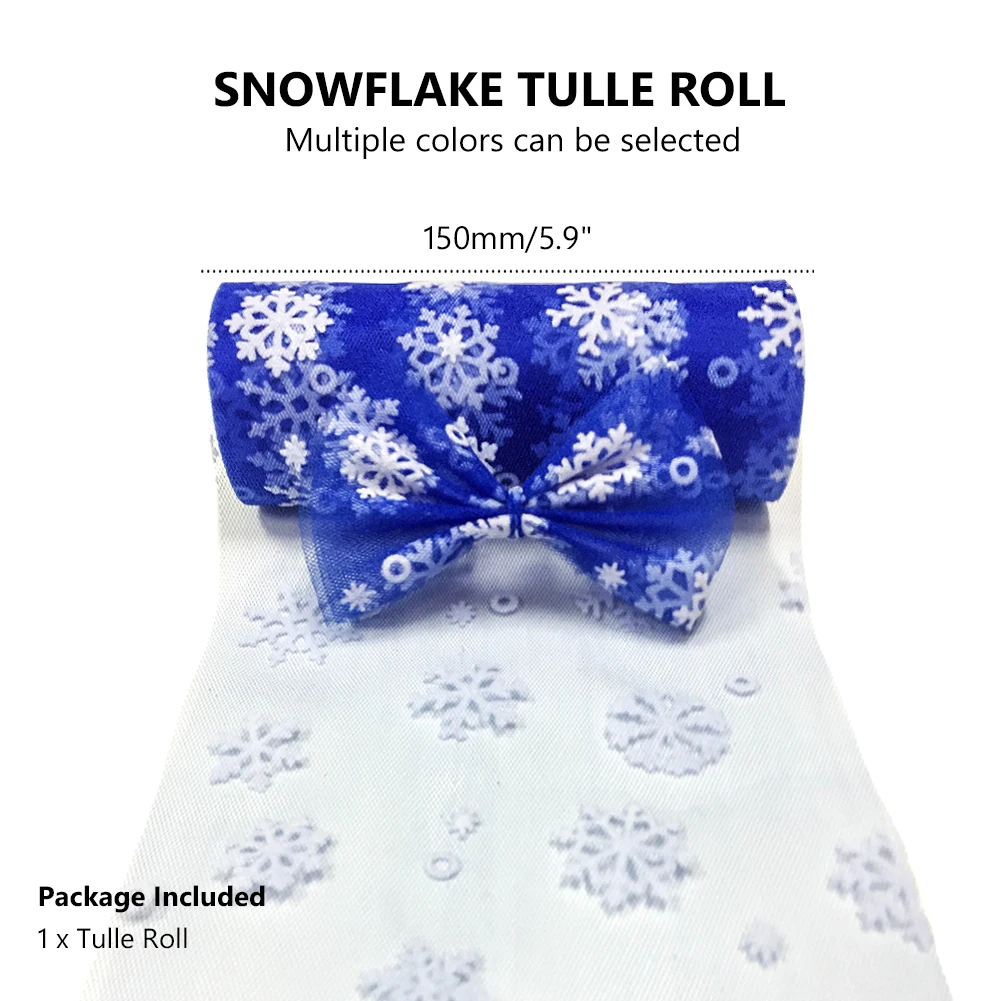 15cm*10 yard Tulle Roll Snow flake Glitter Frozen Organza Fabric Roll Spool Craft for DIY Home Party Wedding Decoration Gifts 15cm*10 yard Tulle Roll Snow flake Glitter Frozen Organza Fabric Roll Spool Craft for DIY Home Party Wedding Decoration Gifts