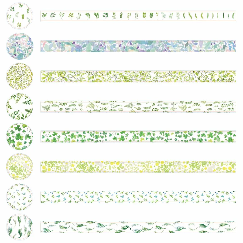 8 шт зеленых растений лента washi четырехлистный клевер клейкую ленту наклейки