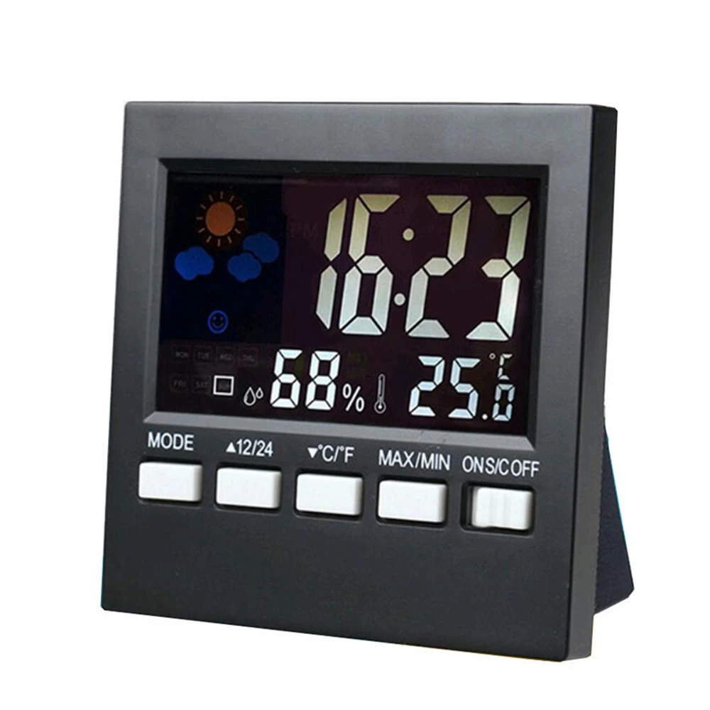 

100% High Quality LCD Digital Thermometer Hygrometer Indoor Electronic Temperature Humidity Meter Clock Weather