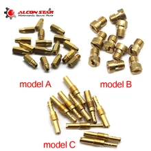 Alconstar-10 pcs Main Jet Slow/Pilot Jet For PWK Keihin OKO KOSO CVK PE Mikuni VM22 VM24 VM26 125cc Carburetor Vice injectors