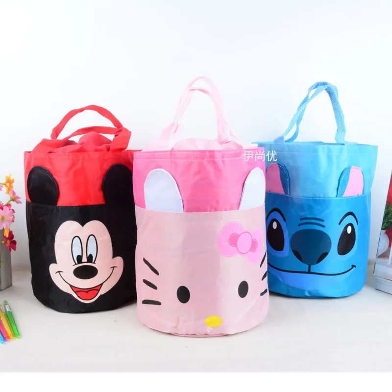 

Waterproof Round kt Micky Stitch Lunch Bags Thermal Insulated Cooler Bags Women Kids Lunch Tote Fruit Foods Container Bags
