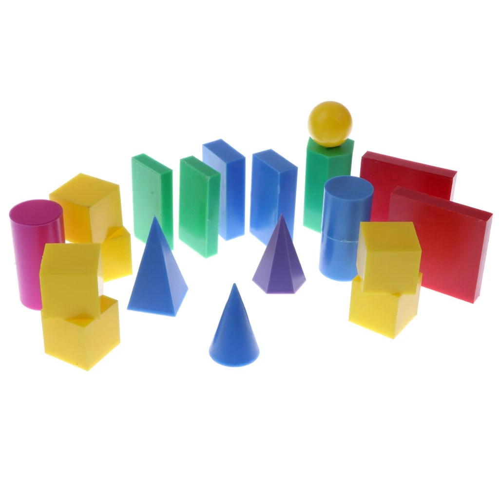 

Plastic Geometric Solids 3D geometry Block Manipulatives Mathematics Math Toys 20pcs