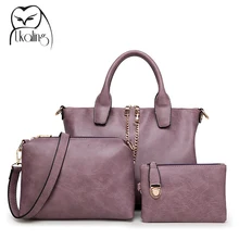 Fashion Women Shoulder Bags Tote Purse PU Woman Leather Hangbag High Quality Famous Brands Women Leather Handbags 3 Sets