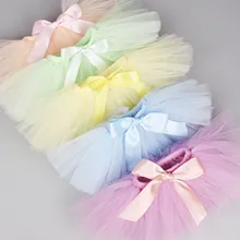 Комплект из юбки-пачки и повязки на голову для новорожденных девочек, реквизит для фотосессии для новорожденных, комплект с пышной фатиновой юбкой для малышей 0-12 месяцев, 18 цветов на выбор