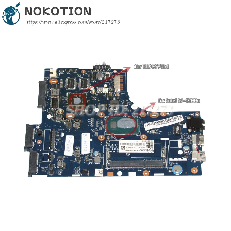 NOKOTION ZIUS6/S7 LA-A321P материнская плата для Lenovo S410 ноутбука I5-4200U CPU HD8570M 1 ГБ видеокарта |