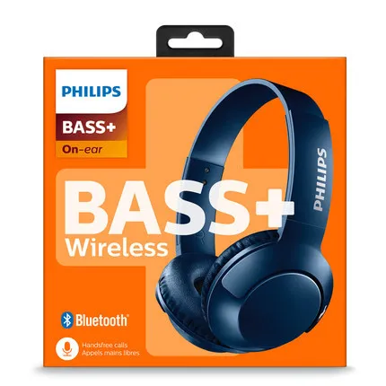 Original Philips BASS Wireless Headset SHB3075 Headband Volume Control with Bluetooth 4.1 Lithium Polymer for S9 S9 Plus Note 8 - Цвет: Blue