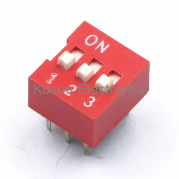

5Pcs DIP Switch 3 Way 2.54mm Toggle Switch Red Snap Switch