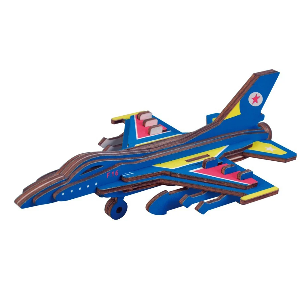 

New 3D DIY Assembly Plane Model Kit Jigsaw Puzzle Handmade Woodcraft Educational Toy for Kids