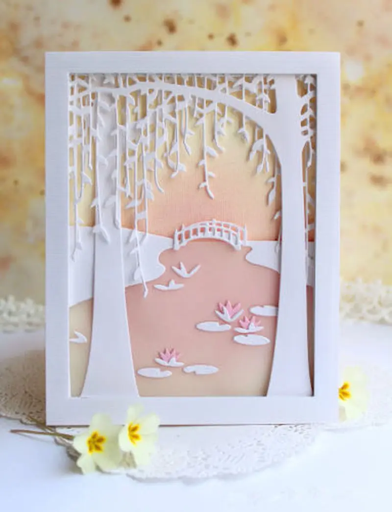 

2018 3D DIY New Metal Cutting Dies and Scrapbooking For Paper Making Supplies Trees Layer Embossing Stamps Frame Card Craft Die