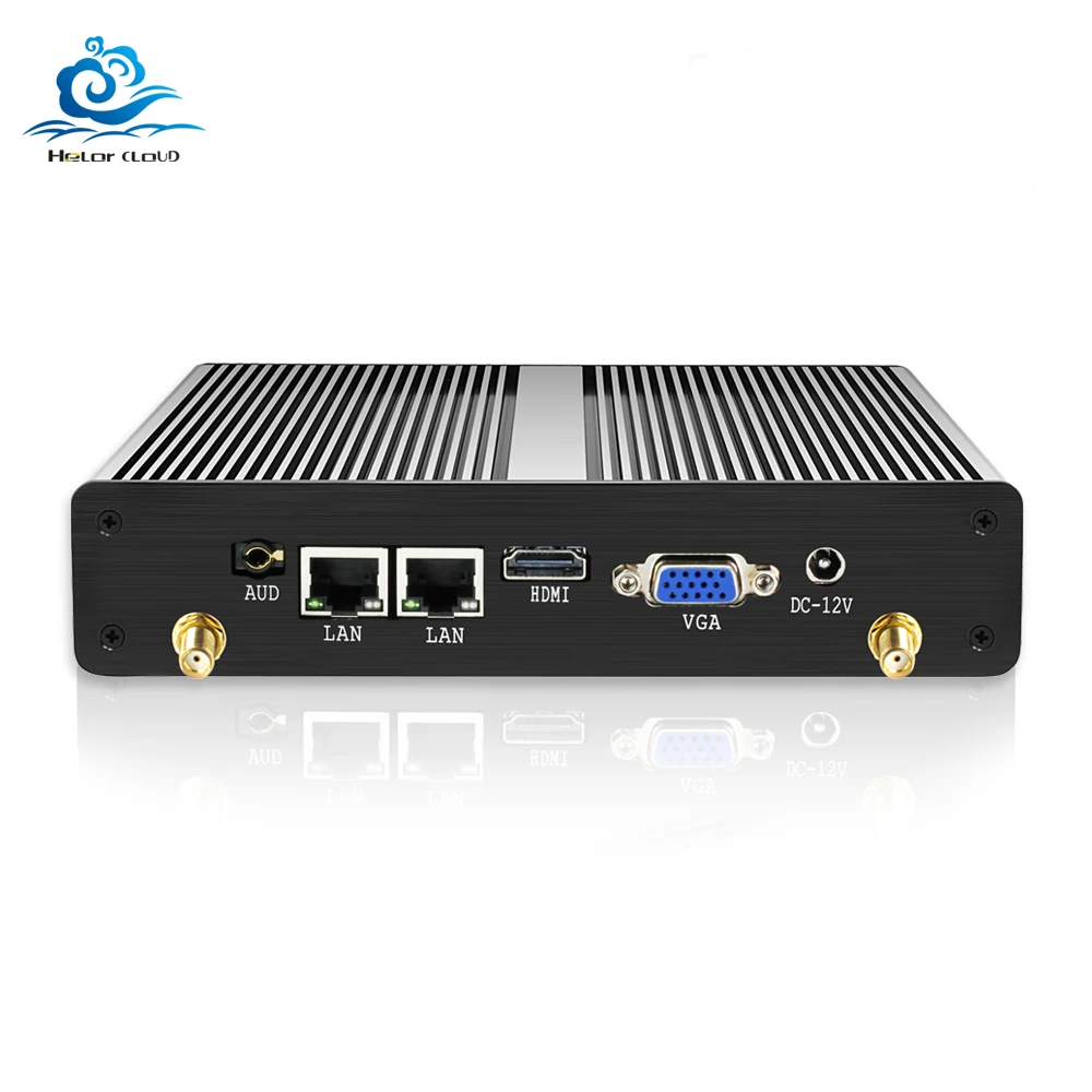 Двойной LAN 2 COM последовательные порты безвентиляторный мини ПК Celeron N2830 J1900 Windows PC